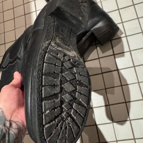 PAJAR vintage SHEARLING LINED black leather boots size 8 - Picture 2 of 6